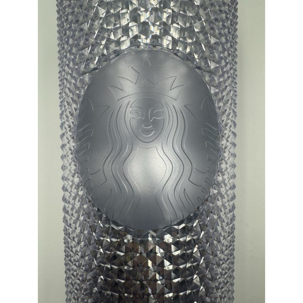 2019 Starbucks Studded Platinum Silver Bling‎ Cold Cup Tumbler 24oz Venti